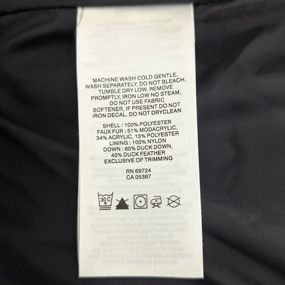 NWT - Columbia Charcoal Gray Puffer Coat with Faux Fur Hoodie - Picture 4 of 7